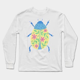Floral beetle bug painting Long Sleeve T-Shirt